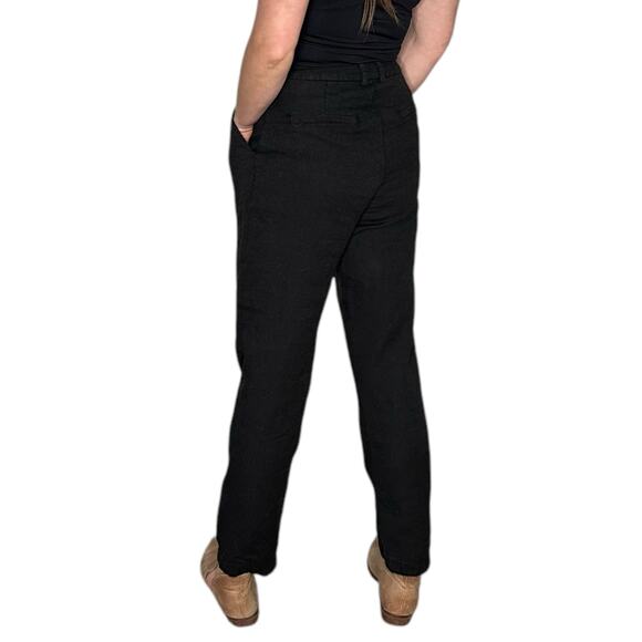 EVAM EVA Washed Black Linen Wool Straight Leg Pants Women's Size 6 Classic - Picture 5 of 11